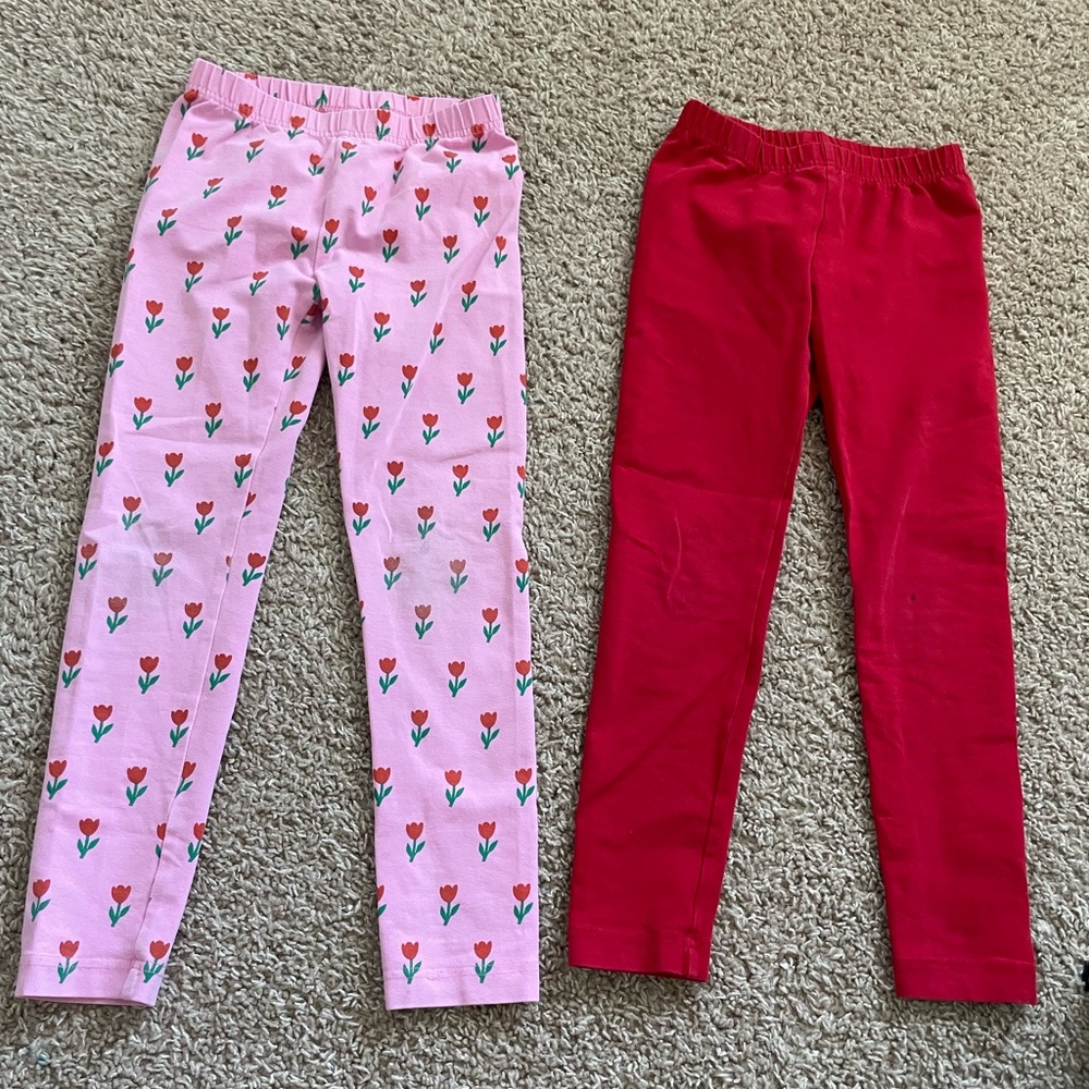 Kids Pink and Red Leggings Set